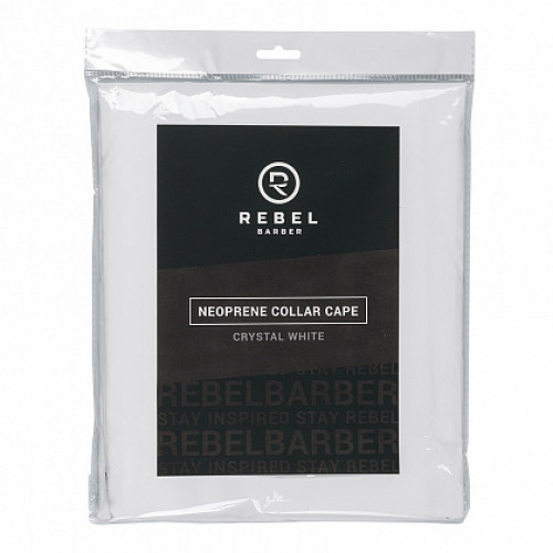 Пеньюар с неопреновым воротником REBEL BARBER Crystal White (белый), 200 см