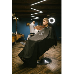 Пеньюар с неопреновым воротником REBEL BARBER Noble Black (черный), 200 см