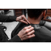Пеньюар с неопреновым воротником REBEL BARBER Dark Obsidian (черный в полоску), 200 см