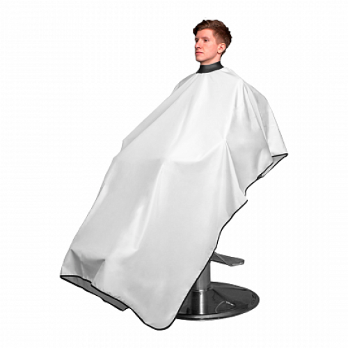 Пеньюар с неопреновым воротником REBEL BARBER Crystal White (белый), 200 см