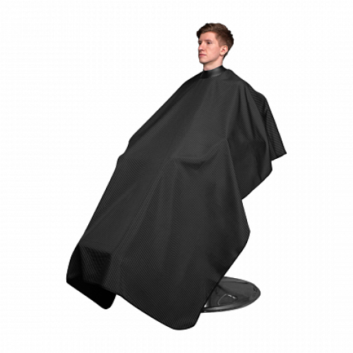 Пеньюар с неопреновым воротником REBEL BARBER Dark Obsidian (черный в полоску), 200 см