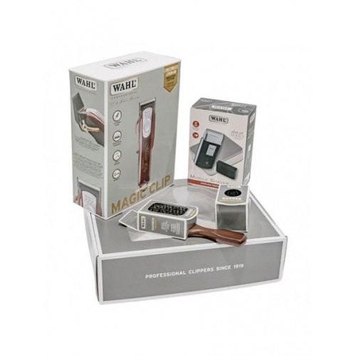 Машинка для стрижки Wahl Combo Magic Clip и шейвер Travel Shaver + 2 щетки для фейда